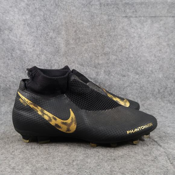 Nike Shoes Mens 7 Soccer Cleats Phantom Vision Pro FG Black Gold Athletic Sport - Picture 1 of 14